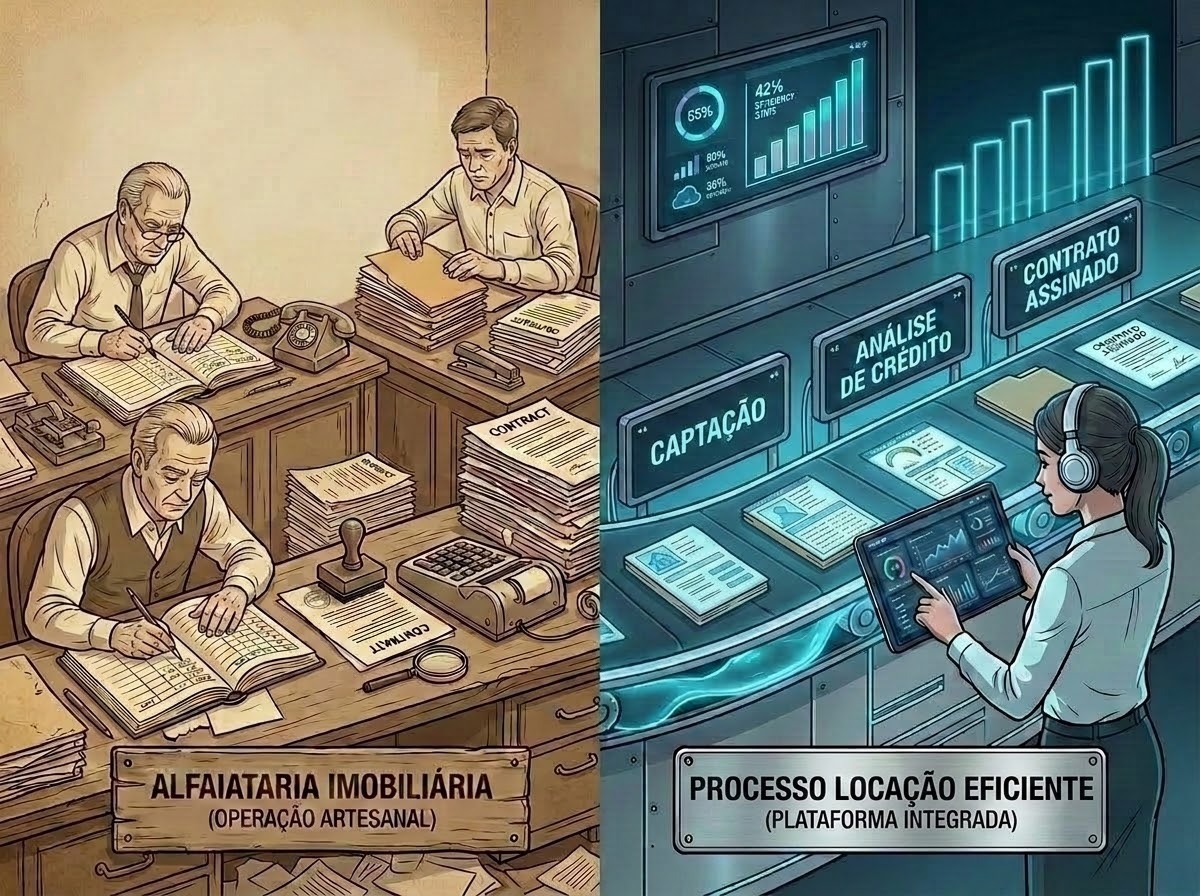 A locação cresceu, a imobiliária continuou alfaiataria